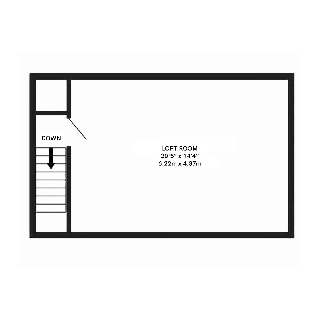 Plot 14 loft floor plan Oakley Gardens Development - Dion Homes - London, Surrey NT1 3GJ